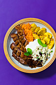 Africa bowl with duck, plantains and tamarind