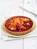 Tarte mit Granatapfel-Kumquat-Gelee