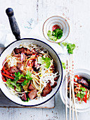 Pork and Bean Sprout Singapore Noodles