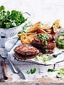 Steak and Spuds with Salsa Verde