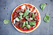 Lamb and Goat Cheese Pizza