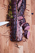 Gegrillter Damhirsch (trocken mariniert) mit Glühwein-Mop