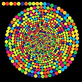 Pi number spiral representation, illustration