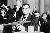 Gary Powers testifying at Senate inquiry, 1962