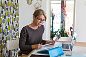 Woman with administrative papers