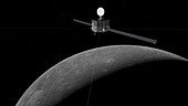 BepiColombo magnetospheric orbiter at Mercury, illustration