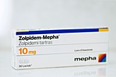Packet of Zolpidem sleeping pills