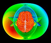 Human brain abstract, 3D MRI scan