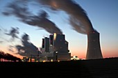 Neurath lignite-fired power stations at dusk