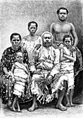 Fiji royal family, 1889 illustration