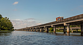 Interstate 55 crossing Maurepas Swamp, Louisiana, USA