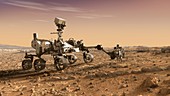 Mars 2020 rover on Mars, illustration