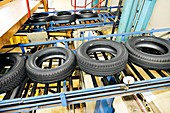 Tyres on production line, UK