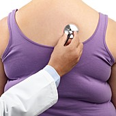 Doctor examining overweight woman