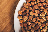 Hazelnuts on plate