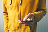 Young man using smartphone