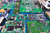 PC circuit boards, blurred image