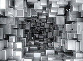 Metallic cubes, illustration
