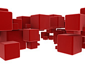 Red cubes, illustration