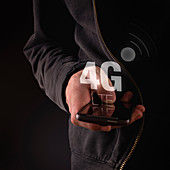 4G mobile phone network, conceptual image