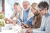 Seniors using tablets