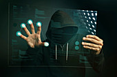 Hacking biometric security, conceptual image