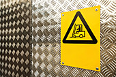 Fork lift truck warning sign