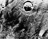 'Happy Face' crater, Mars, Viking Orbiter image
