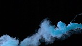 Blue smoke plume, high-speed footage