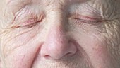 Close up of elderly woman's eyes