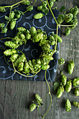 Hops on a wire wreath