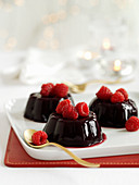 Chocolate jelly with raspberries (Christmas)