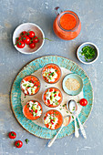 Gazpacho with goat's cheese