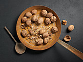Walnuts in a pan