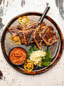 Galbi (marinated, grilled ribs, Korea)