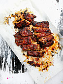 Korean sticky ribs (seen from above)