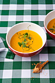 Cream of pumpkin soup with ginger