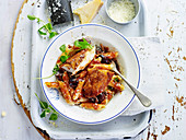 Chicken with Cacciatore-style sauce