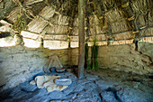 Interior of reconstructed Neolithic hut, La Draga site