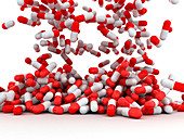 Drug capsules, illustration