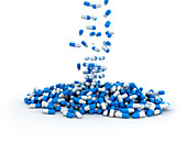 Drug capsules, illustration