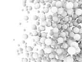 White spheres, illustration