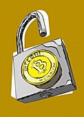 Bitcoin security, conceptual illustration