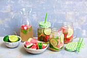 Hausgemachte Limonade mit Wassermelone