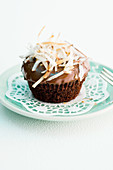 A chocolate and coconut muffin