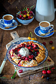 Berry galette with ice cream