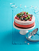Red velvet ice-cream cake