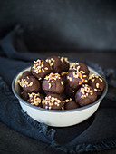 Chocolate sweets with peanuts