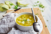 Light kohlrabi soup with cress