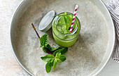A green mint smoothie